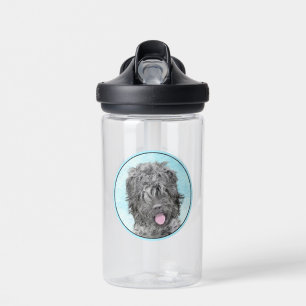 Black Russian Terrier Painting - Cute Original Dog Water Bottle
