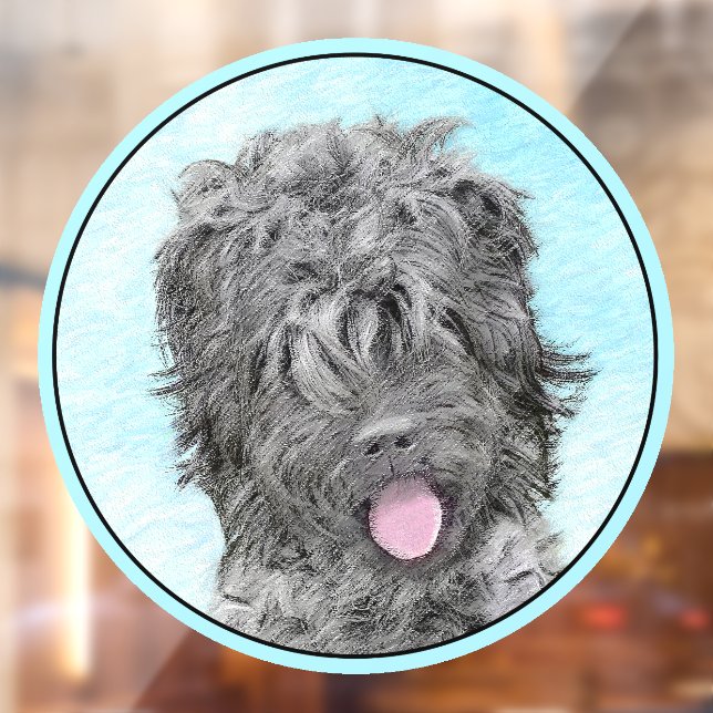 Black Russian Terrier Painting - Cute Original Dog Window Cling (Sheet 2)