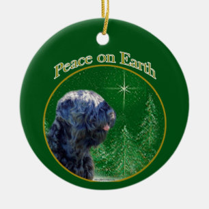 Black Russian Terrier Peace Ceramic Tree Decoration