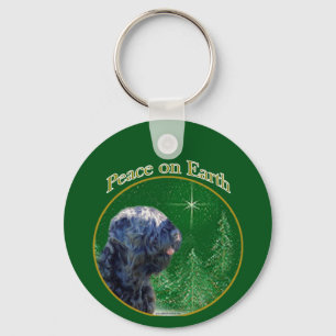 Black Russian Terrier Peace Key Ring