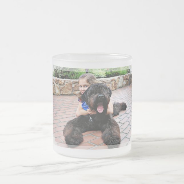 Black Russian Terrier - Vader Frosted Glass Coffee Mug (Center)