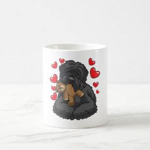 Black Russian Terrier with stuffed animal Coffee Mug