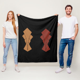 Black Rust Fantail Fleece Blanket