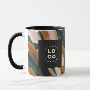 Black rust green abstract painted minimal modern  mug