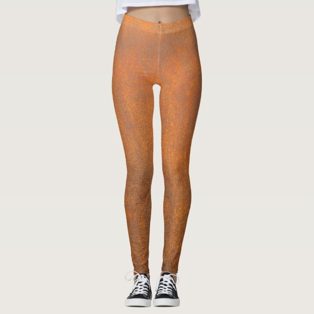 Black rust, metal texture close-up. leggings (Front)