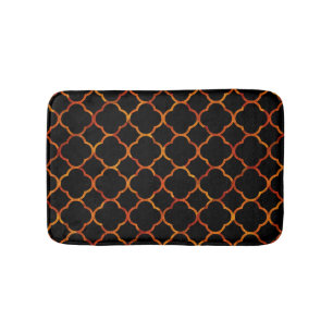 Black Rustic Gold Quatrefoil Patterns Elegant Cool Bath Mat