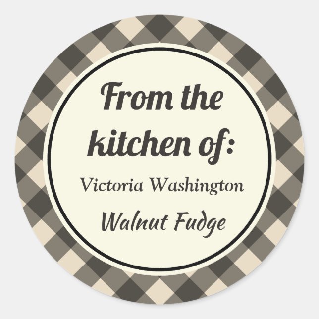  Black Rustic Kitchen Gift Tag Stickers (Front)