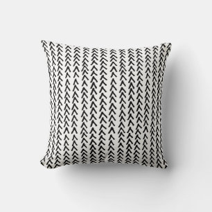 Black Rustic Tribal Pattern Personalised Pillow