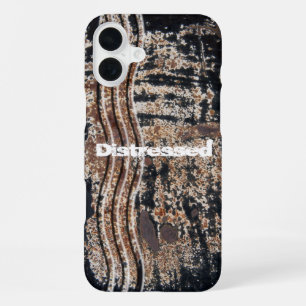 Black Rusty Metal Grunge Photograph Custom iPhone 16 Plus Case
