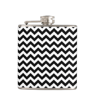 Black Safari Chevron Hip Flask