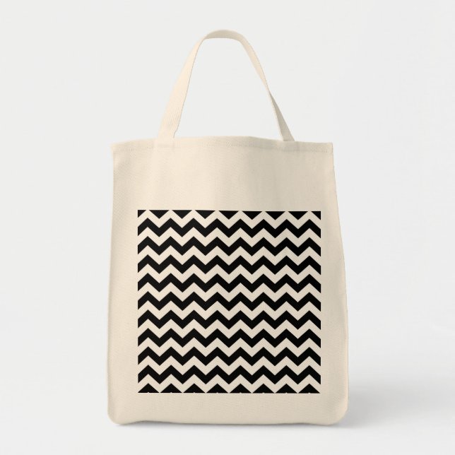 Black Safari Chevron Tote Bag (Front)