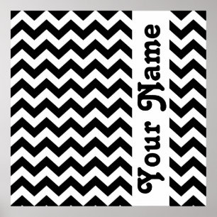 Black Safari Chevron with custom text Poster