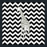 Black Safari Chevron with Pop Art Giraffe Poster<br><div class="desc">Mod Chevron pattern in Emporio Moffa's Safari Moods color palette,  with pop art giraffe on one side.</div>
