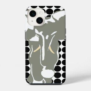 Black Safari Dot with Pop Art Elephant iPhone 14 Case