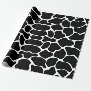 Black Safari Giraffe Wrapping Paper