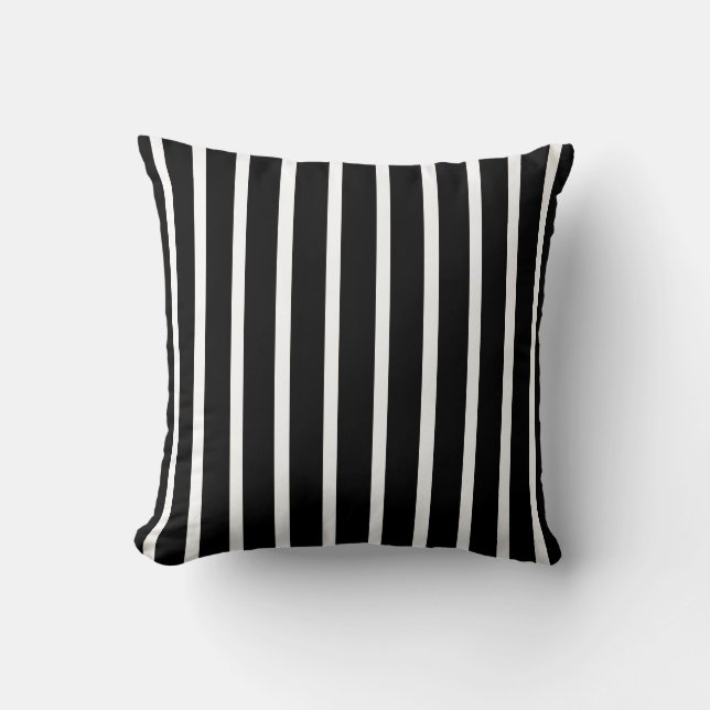 Black Safari Stripe Pillow (Front)