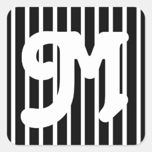 Black Safari Stripe Square Sticker
