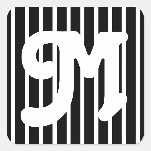 Black Safari Stripe Square Sticker (Front)