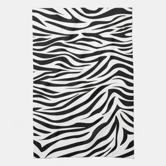 Black Safari Zebra Tea Towel (Vertical)