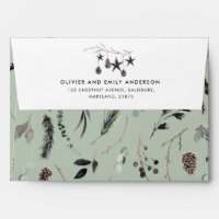Black sage green modern scandi elegant script enve