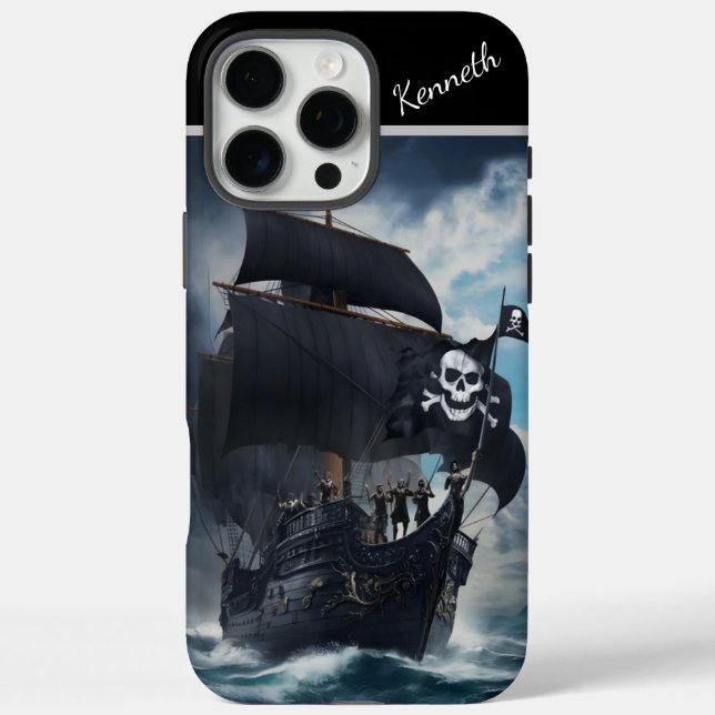 Black Sails In Stormy Seas Case-Mate iPhone Case (Back)