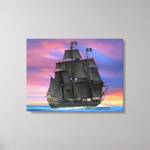 Black Sails of the Seven Seas Canvas Print