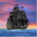 Black Sails of the Seven Seas Photo Sculpture Decoration<br><div class="desc">Feast your eyes on the beauty of the black sails of the seven seas in this extraordinary digital oil painting to bring life back int the pirate ship legends as if you are really there.</div>
