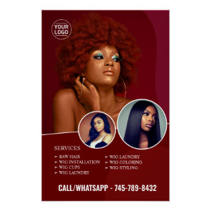 Black Salon Editable Glossy Poster