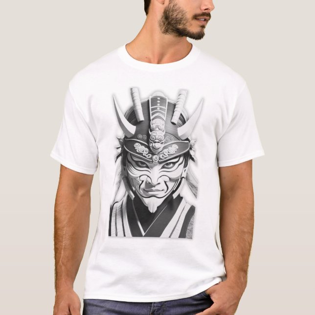 Black Samurai Mask Graphic Tee (Front)