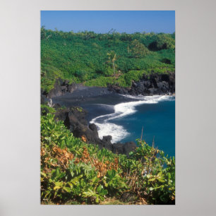 Black Sand Beach Hana Maui Hawaii Poster