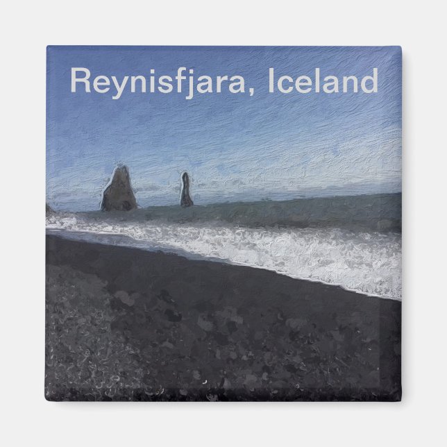 Black Sand Beach, Iceland Magnet (Front)