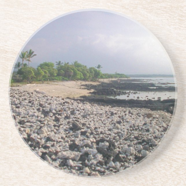 Black Sand Beach in Hawaii Coaster (Front)