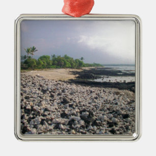 Black Sand Beach in Hawaii Metal Tree Decoration