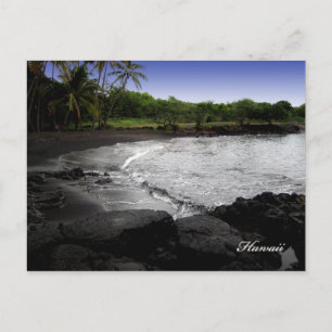 Black Sand Beach Postcards, Customisable Postcard