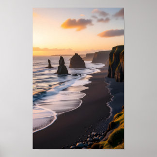 Black Sand Beach Poster
