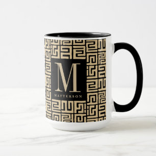Black Sand Kuba Print Inspired Monogram Mug