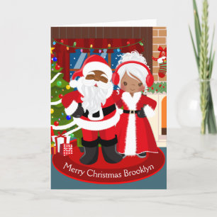 Black Santa and Mrs. Claus Holiday Card