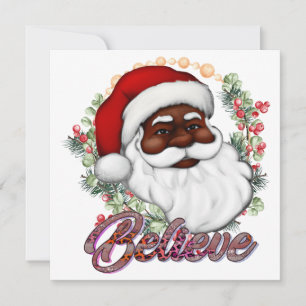 Black Santa Believe Melanin Man Christmas Cheer