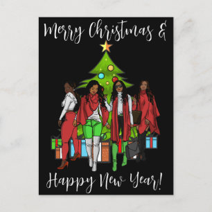 Black Santa, Big nick energy, naughty, Santa Claus Holiday Postcard