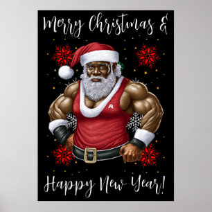 Black Santa, Big nick energy, naughty, Santa Claus Poster