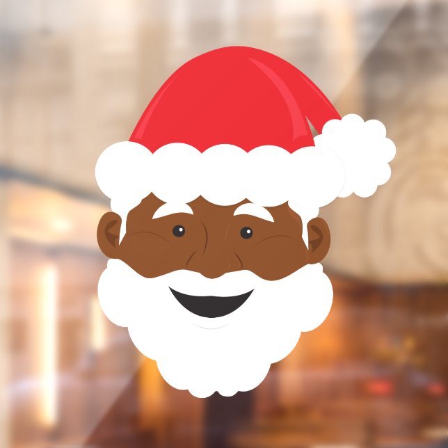 Black Santa Brown Skin Christmas Window Cling (Sheet 2)