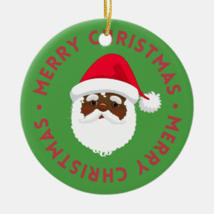 Black Santa  Ceramic Tree Decoration