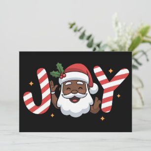 Black Santa Christmas African Joy Holiday Xmas  Card