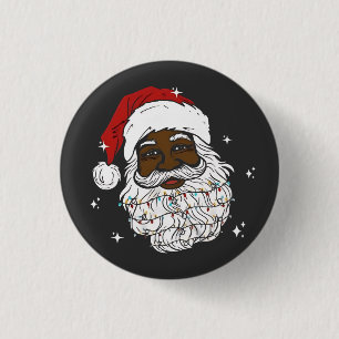Black Santa Christmas Black History Xmas 3 Cm Round Badge