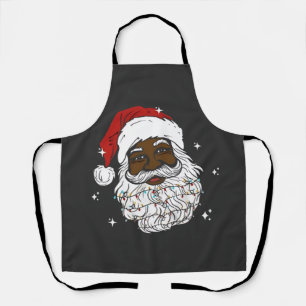 Black Santa Christmas Black History Xmas Apron
