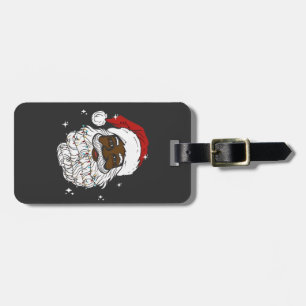 Black Santa Christmas Black History Xmas  Luggage Tag