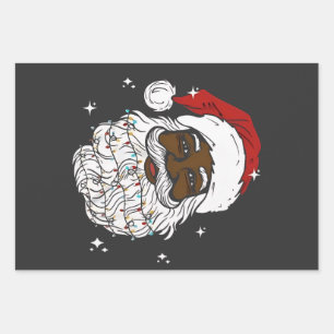 Black Santa Christmas Black History Xmas Wrapping Paper Sheet