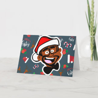Black Santa Christmas Card