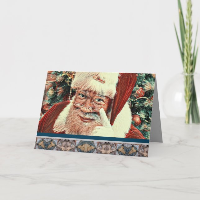Black Santa Christmas Card African American Xmas (Front)