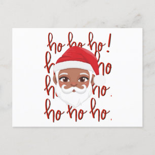 Black Santa Christmas  Hoilday Card